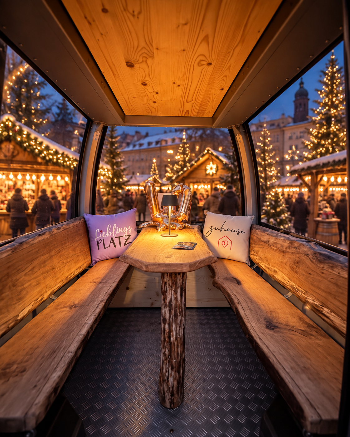 Beheizte Ski-Gondel beim Kiez Advent Düsseldorf-Derendorf