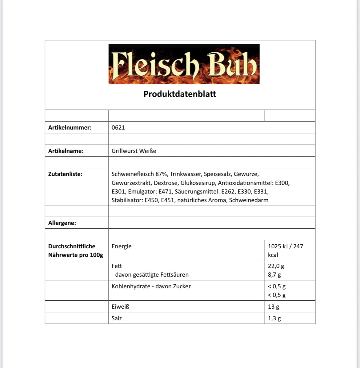Bratwurst 140g 4x